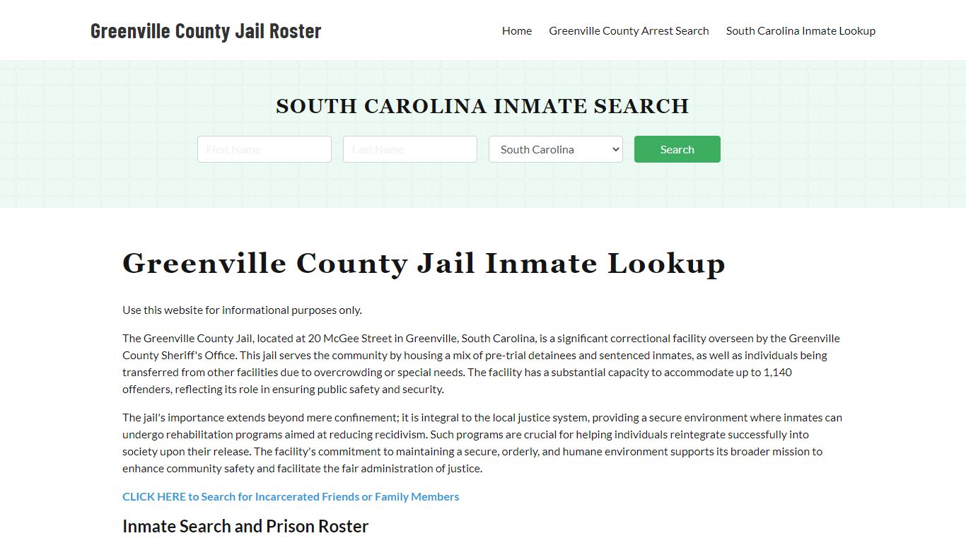 Greenville County Jail Roster Lookup, SC, Inmate Search