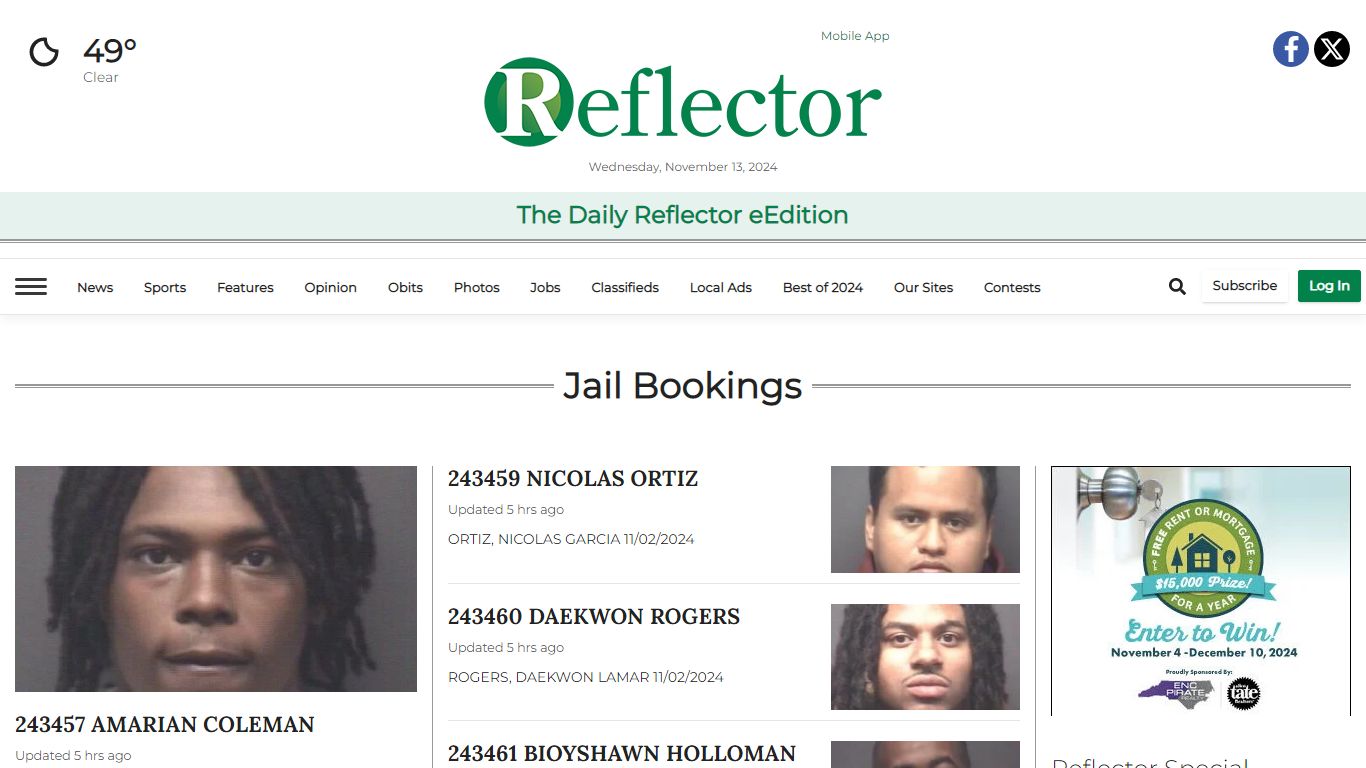 Jail Bookings | reflector.com